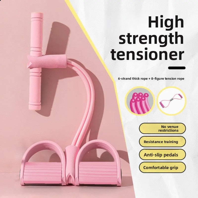 Multifunctional Leg Pedal Elastic Rope Sit-Ups Resistance Rope Fitness Four-Tube Tensioner